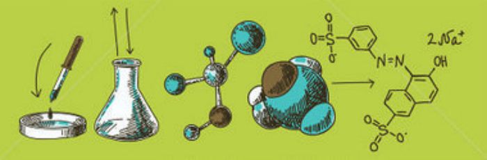 decorative-scientific-global-chemistry-research-equipment-symbols-and-molecule-formulas-doodle-sketch-color-banners-set-vector_